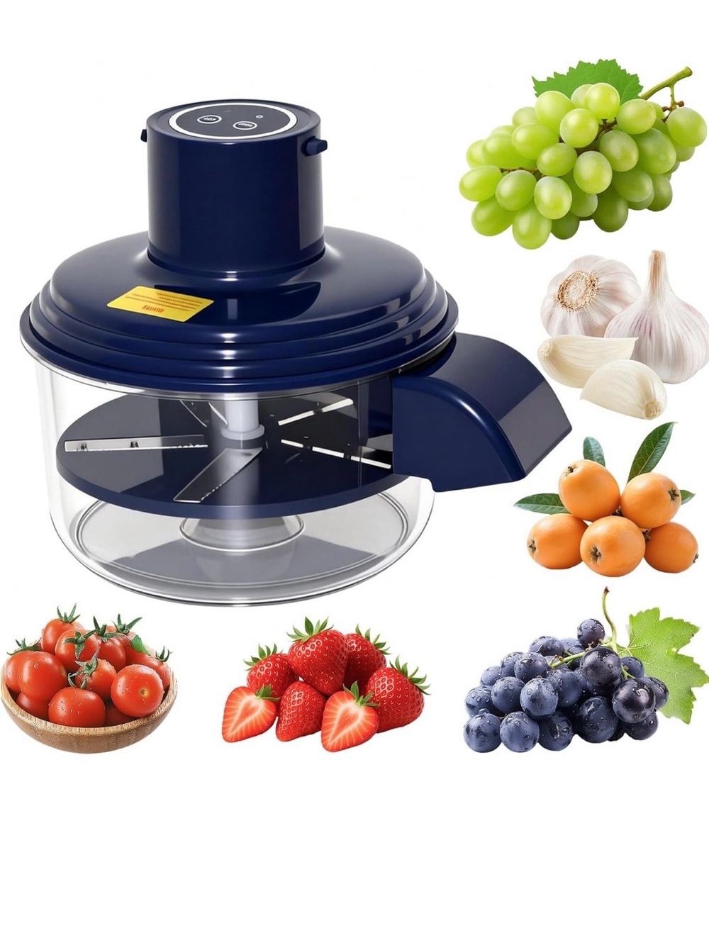 Electric Food Chopper - Navy Blue